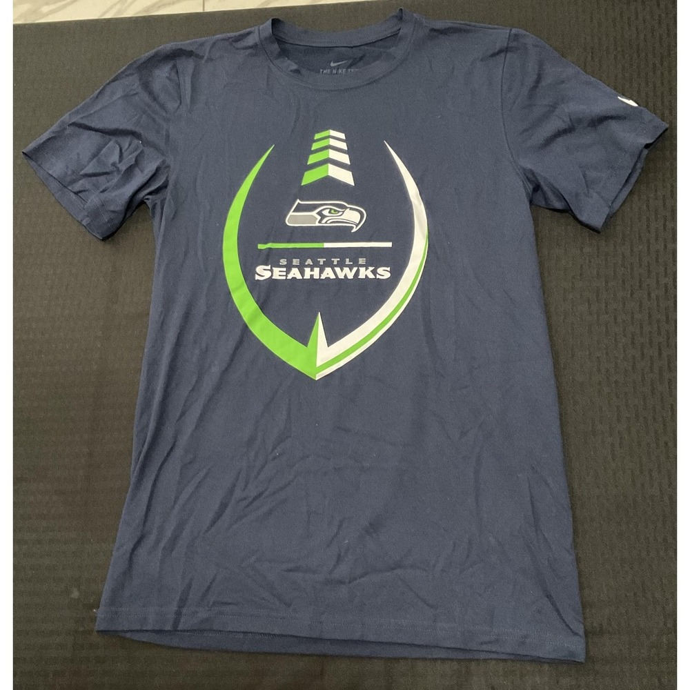 Seattle Seahawks Shirt Mens Small Blue NFL Football Nike Dri Fit Tee T-Shirt